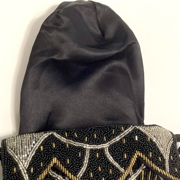 Spring Sale🌼 Art Deco tasseled beaded petal opening drawstring party bag - Picture 4 of 9